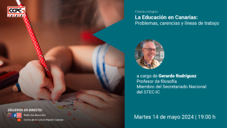 Charla-coloquio en la Sala San Borondón: «La educación en Canarias: problemas, carencias y líneas de trabajo»