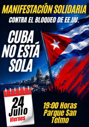 Concentración contra el asedio y bloqueo a Cuba