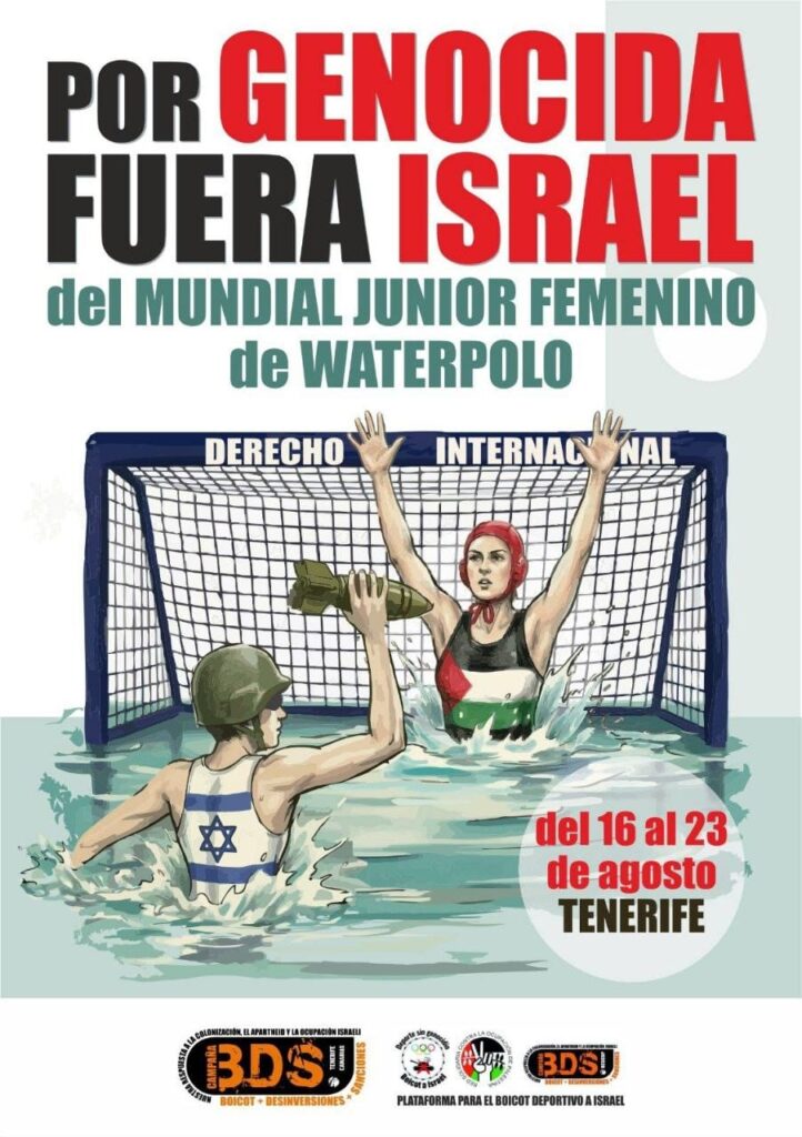 Gonzalo Rodríguez (BDS) advierte que el Mundial de Waterpolo sitúa a Tenerife del lado de la complicidad con Israel
