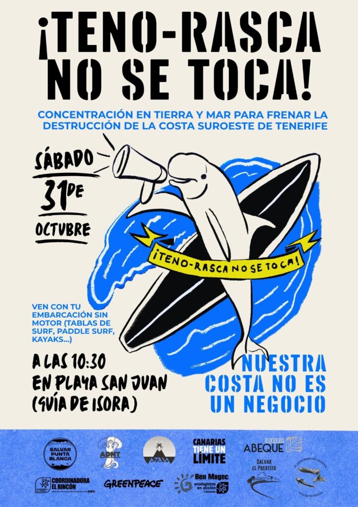 Organizaciones ecologistas convocan una gran movilización por tierra y mar bajo el lema «¡Teno-Rasca no se toca!»